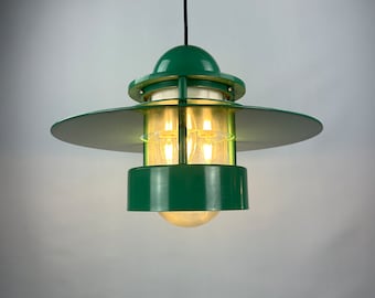 1 of 20 Louis Poulsen green pendant light Orbiter XL by Jens Møller Jensen, 1963