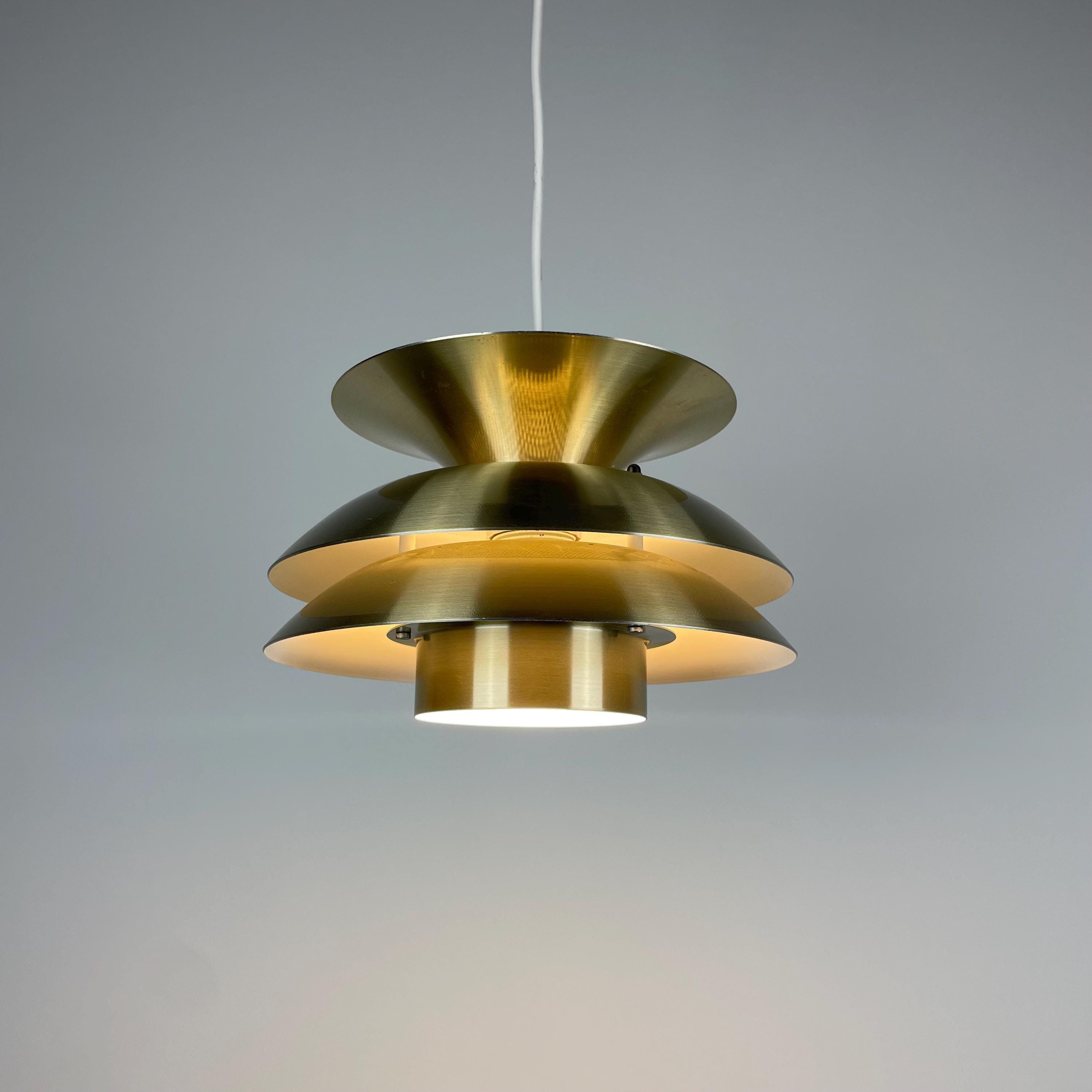Danish copper UFO pendant light from the 1970s
