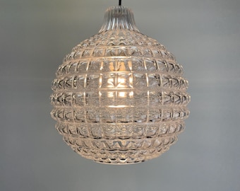 Crystal glass pendant lamp by Peill & Putzler 1960