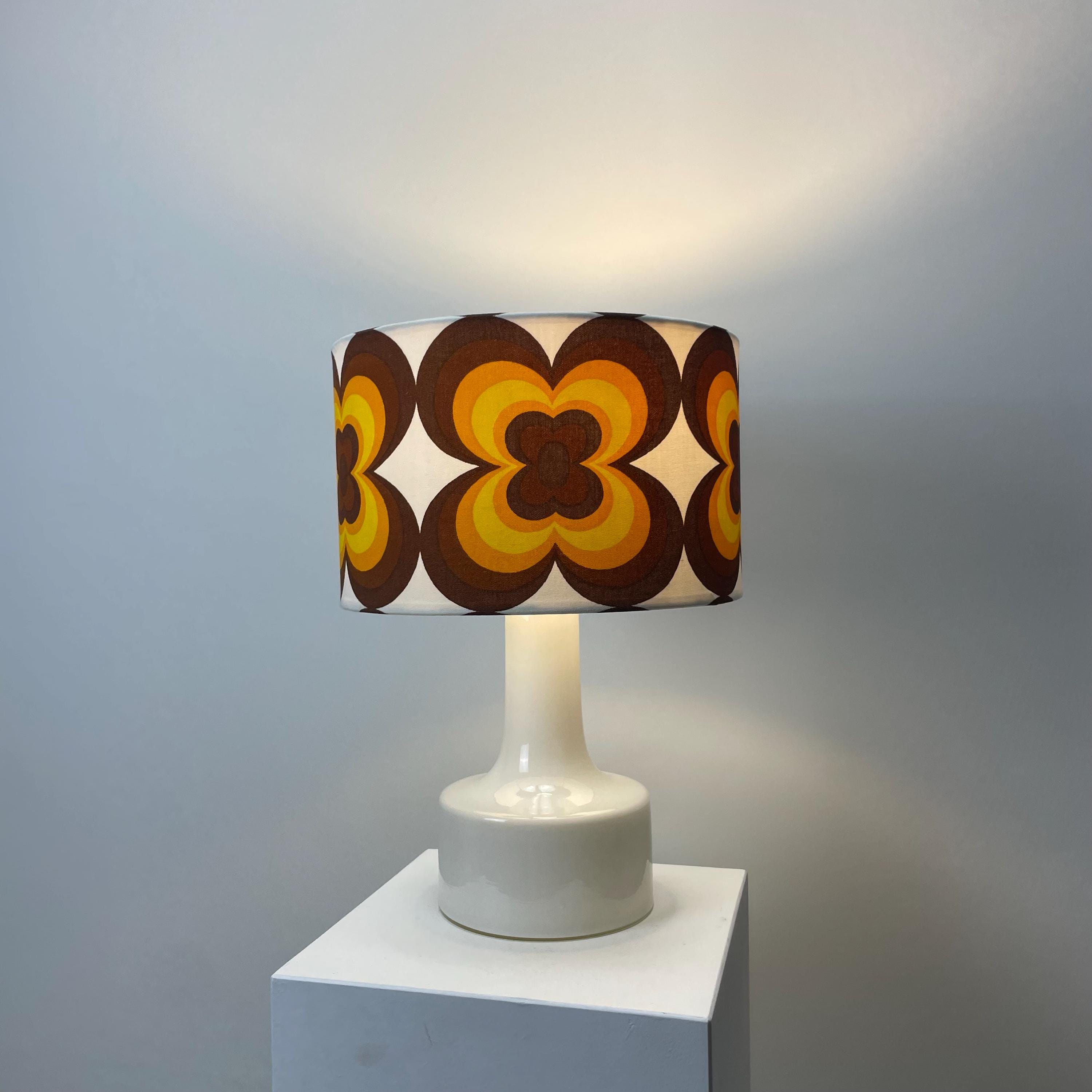1 of 2 White glass table lamp by Holmegaard 1960