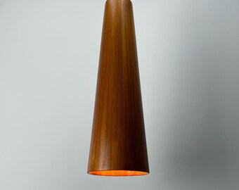 Pine wood pendant light by Jørgen Wolf for Torben Ørskov 1950