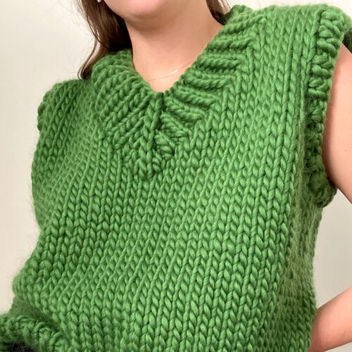 Knitting Pattern the V Neck Vest by Lovebird Knitwear Etsy Canada