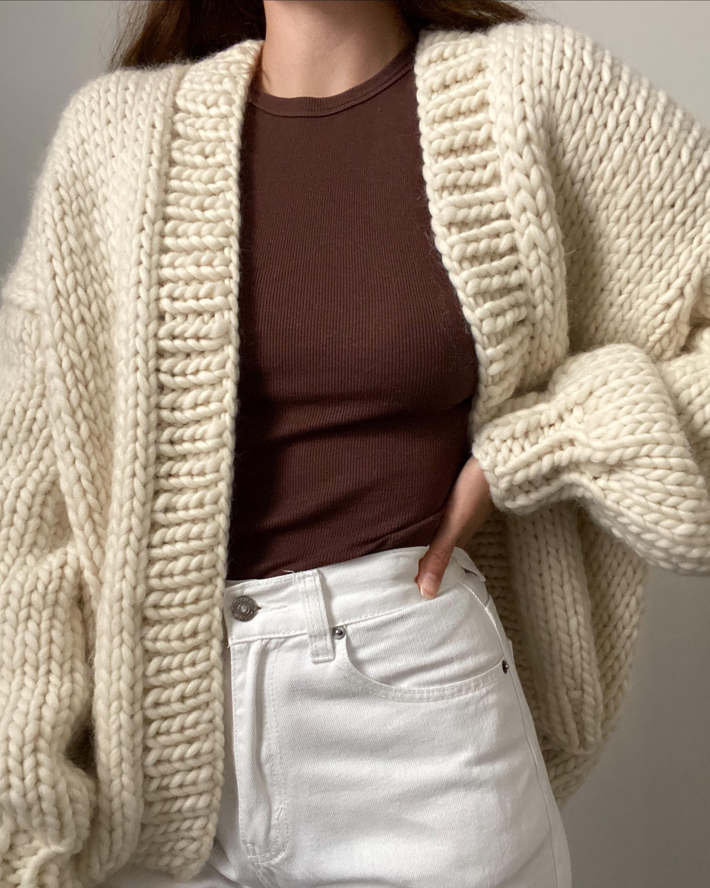 Easy Chunky Cardigan Knitting Pattern