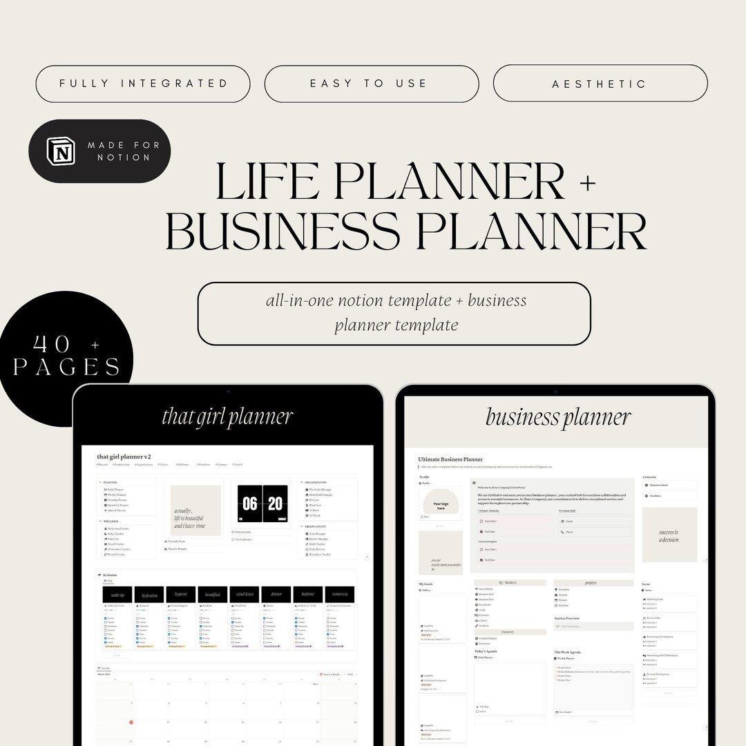 2024 Notion Life Planner Notion Business Planner Notion Template Notion ...