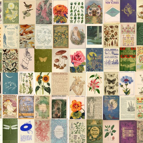 150 PCS Botanical Wall Collage Kit Vintage Wall Collage - Etsy