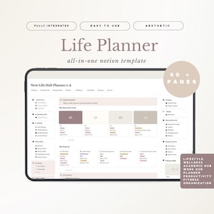 Neutral Aesthetic Notion Template | Notion Life Planner | All in one Life Planner | Personal, Lifestyle , Daily, Weekly Planner