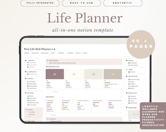 Neutral Aesthetic Notion Template | Notion Life Planner | All in one Life Planner | Personal, Lifestyle , Daily, Weekly Planner