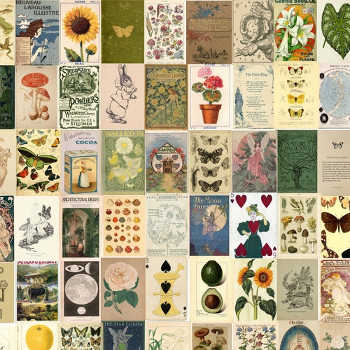 150 PCS Botanical Wall Collage Kit Vintage Wall Collage - Etsy