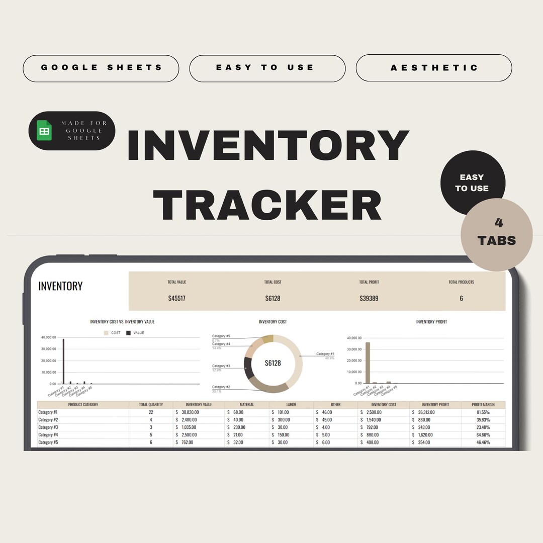 Inventory Tracker for Google Sheets | Small Business Tracker ...