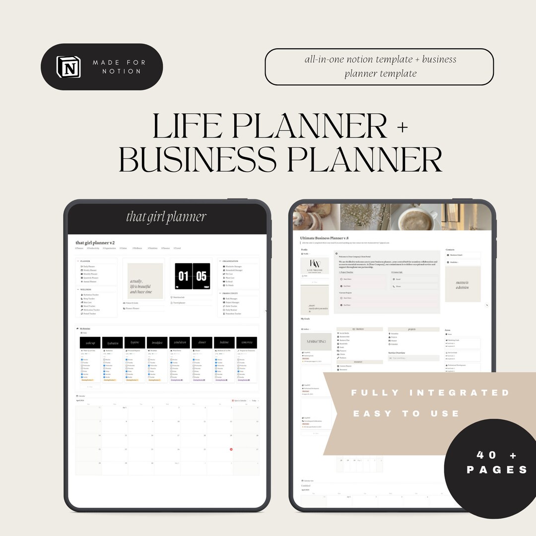 2024 Notion Life Planner Notion Business Planner Notion Template Notion ...