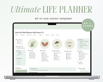 Notion Life Planner Template | Notion Aesthetic Dashboard | All-in-One Dashboard for Productivity, Goals & Organization