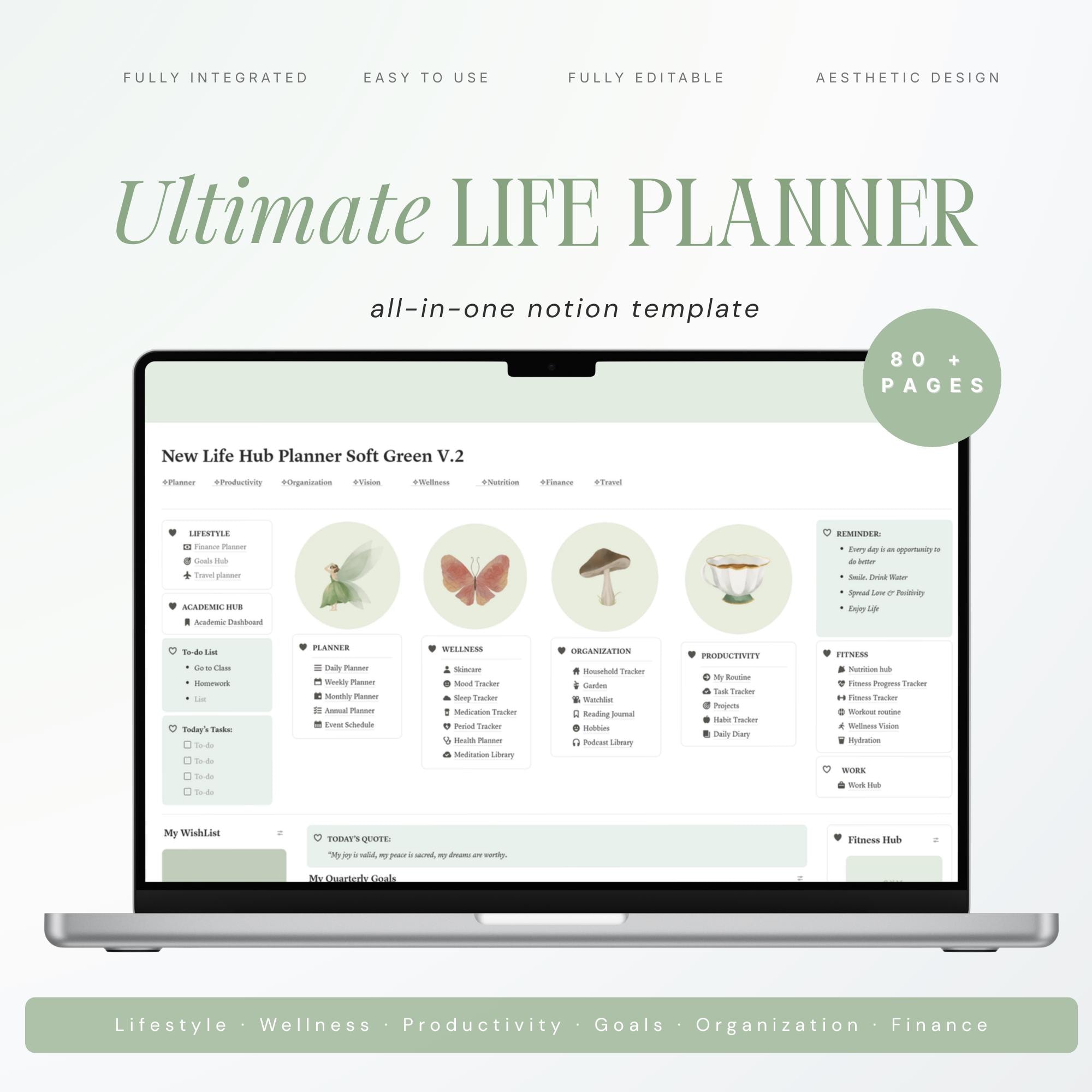 Notion Life Planner Template | Ultimate All-in-one Dashboard ...