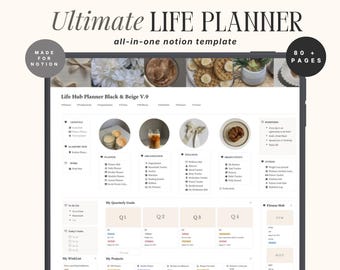 Notion Life Planner | Notion Template | Aesthetic Life Dashboard