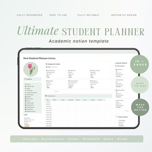 Notion Student Planner Template | Study & Assignment Dashboard