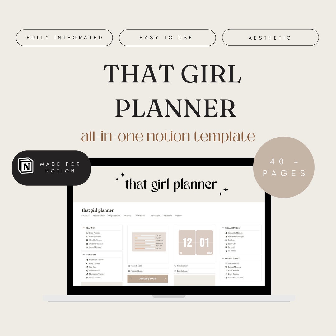 Notion Ultimate Life Planner Notion Template Notion Dashboard That Girl ...