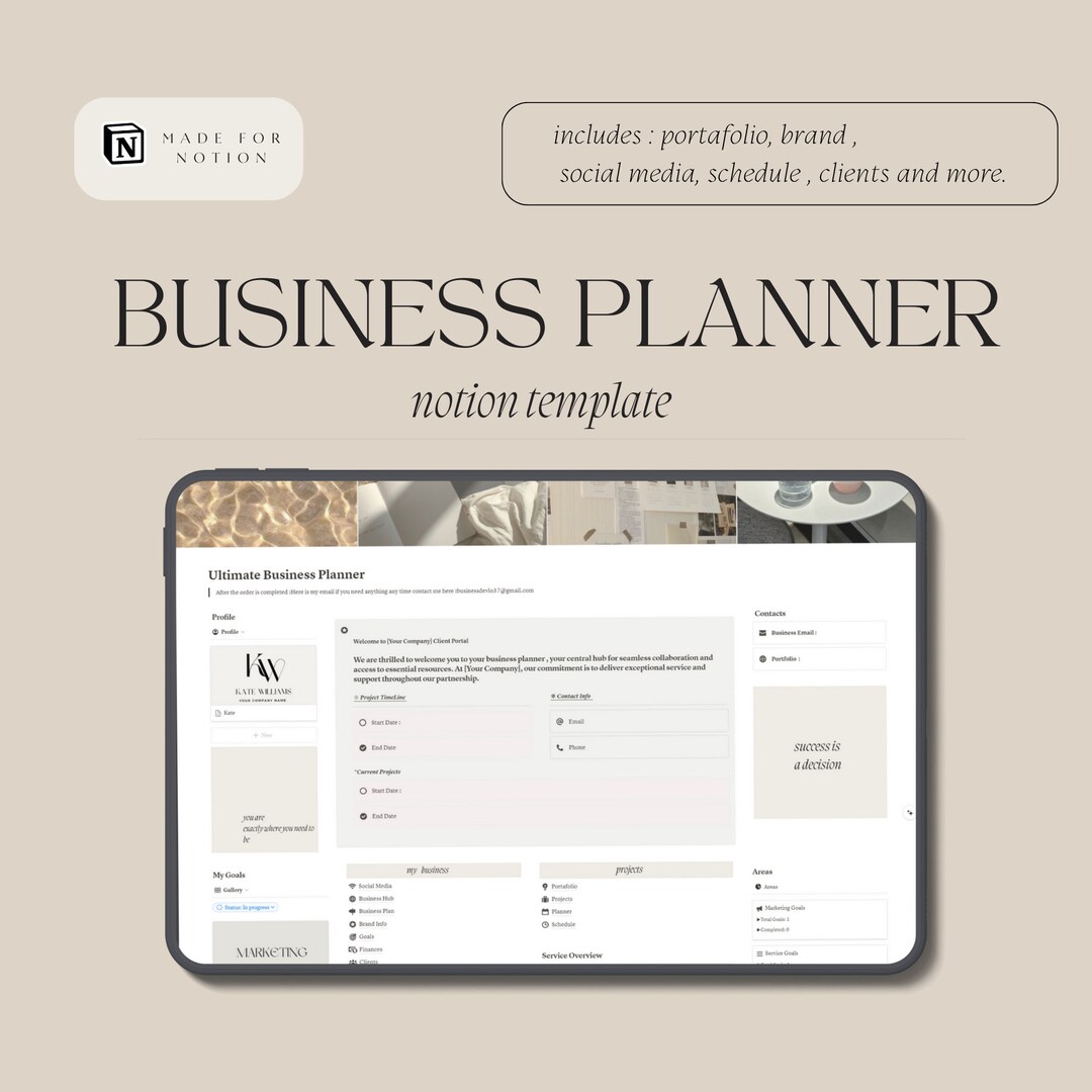 Notion Template Business Planner Notion All in One Business Planner ...