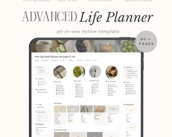 Notion Life Planner Template | Neutral Aesthetic All-in-one Dashboard