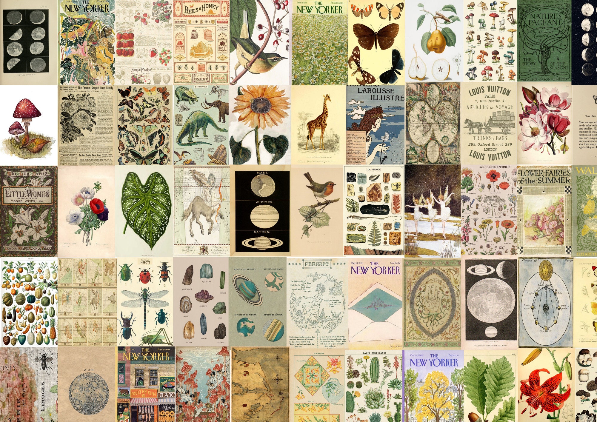 140 PCS vintage poster wall collage kit old poster wall Etsy