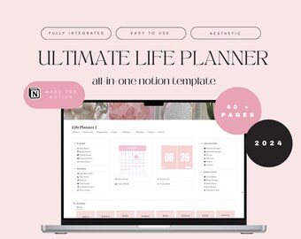 Notion Template | Notion Life Planner | Notion Dashboard | Life Planner 2024 | Digital Planner | Notion All-in-one Planner