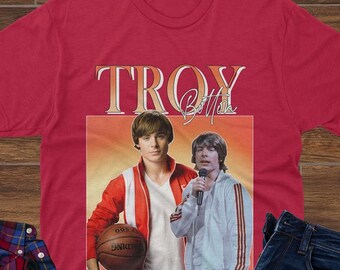 troy bolton baseball tee