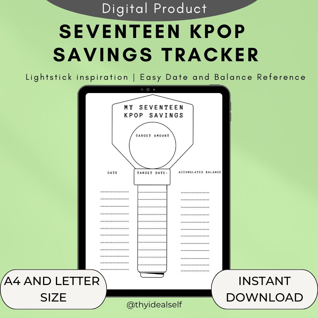 My Seventeen KPOP Savings Tracker Easy Download and Print Etsy