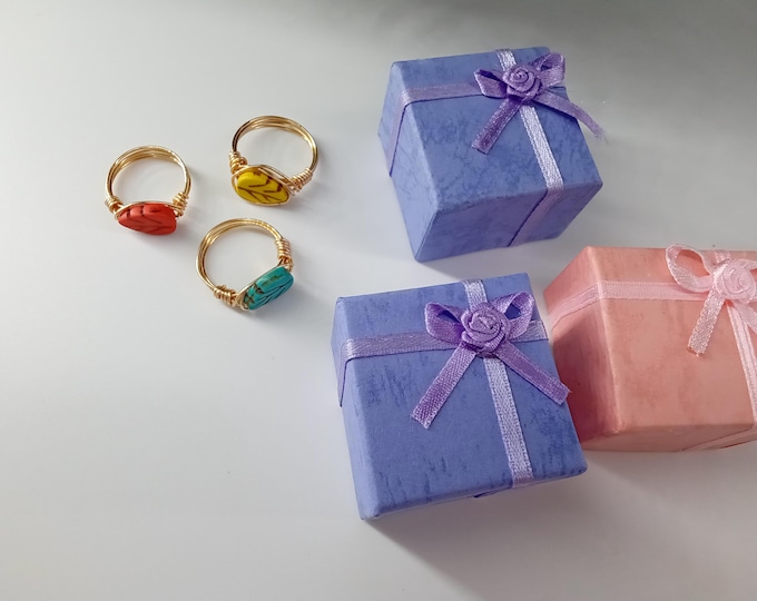 Fashion Ring  Gold Color rings Set rings Turquoise Ring Orange Ring Yellow Ring