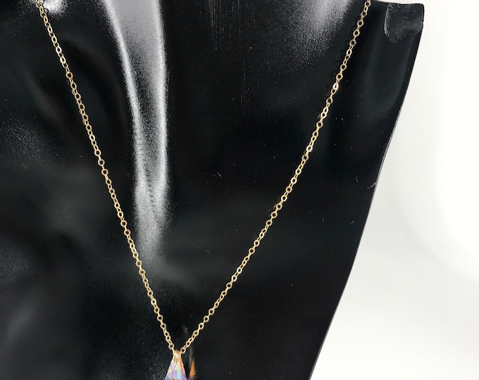 14K Gold Filled Swarovski Crystal Necklace, 14k Gold Filled Chain Necklace, 14K gold Filled Necklace.