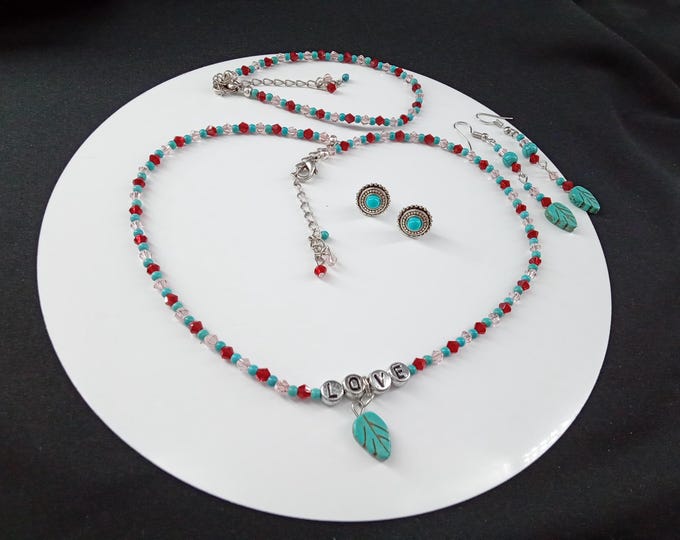 Free Earrings Fashion Jewelry Gifts, Jewelry Set, Red, Pink Turquoise color.