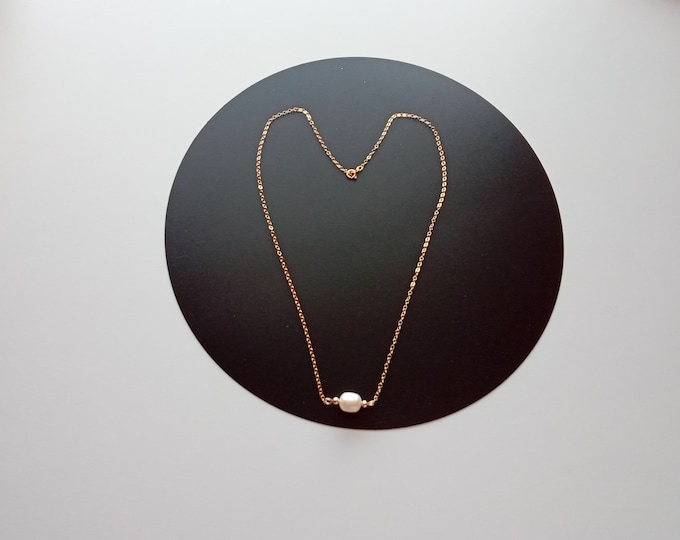 Gold FIlled Necklace, Fresh Water Pearls Necklace. Formal Necklace, Church Necklace Chain Necklace.