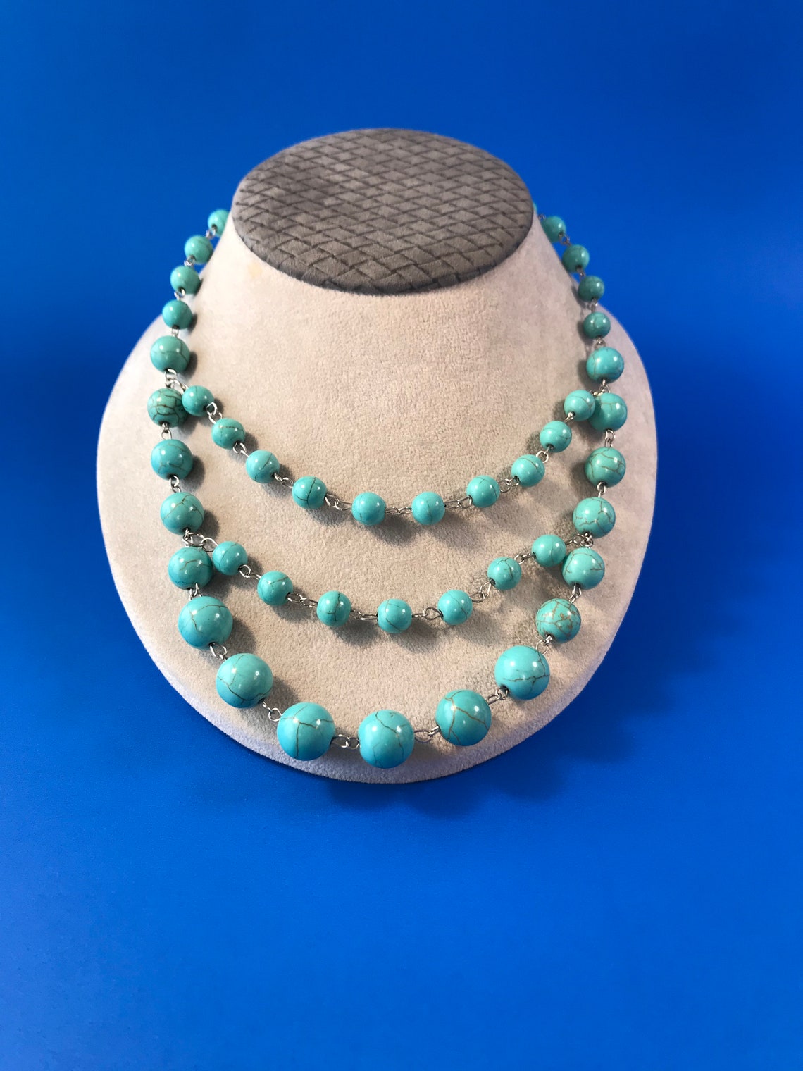 Fashion beautiful necklace with turquoise stone hand made Etsy.de