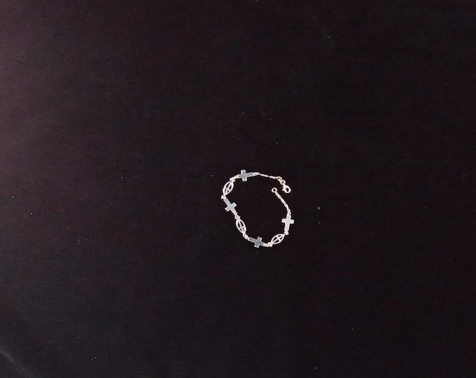 925 sterling silver bracelet,  sterling silver cross , pretty bracelet