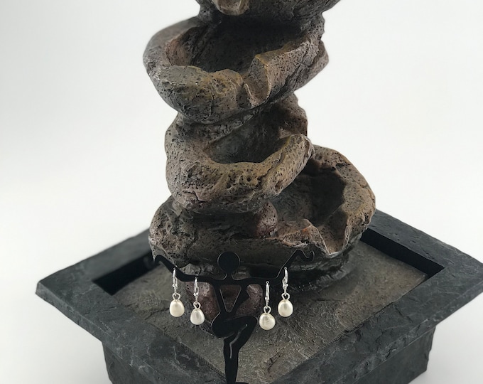 925 Sterling silver, Elegant Earrings, Church Earrings, Fresh Water Pearls Earrings , White Earrings