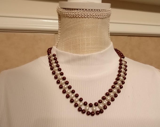 Fashion Jewelry Necklace Bracelet Earrings Fall Jewelry Brown White Pearls