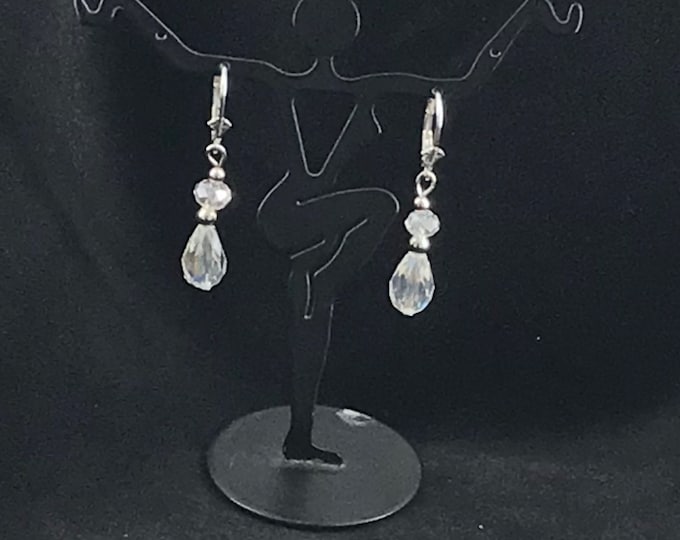 Sterling Silver Earrings, 925 Sterling Silver Earrings, Clear Earrings
