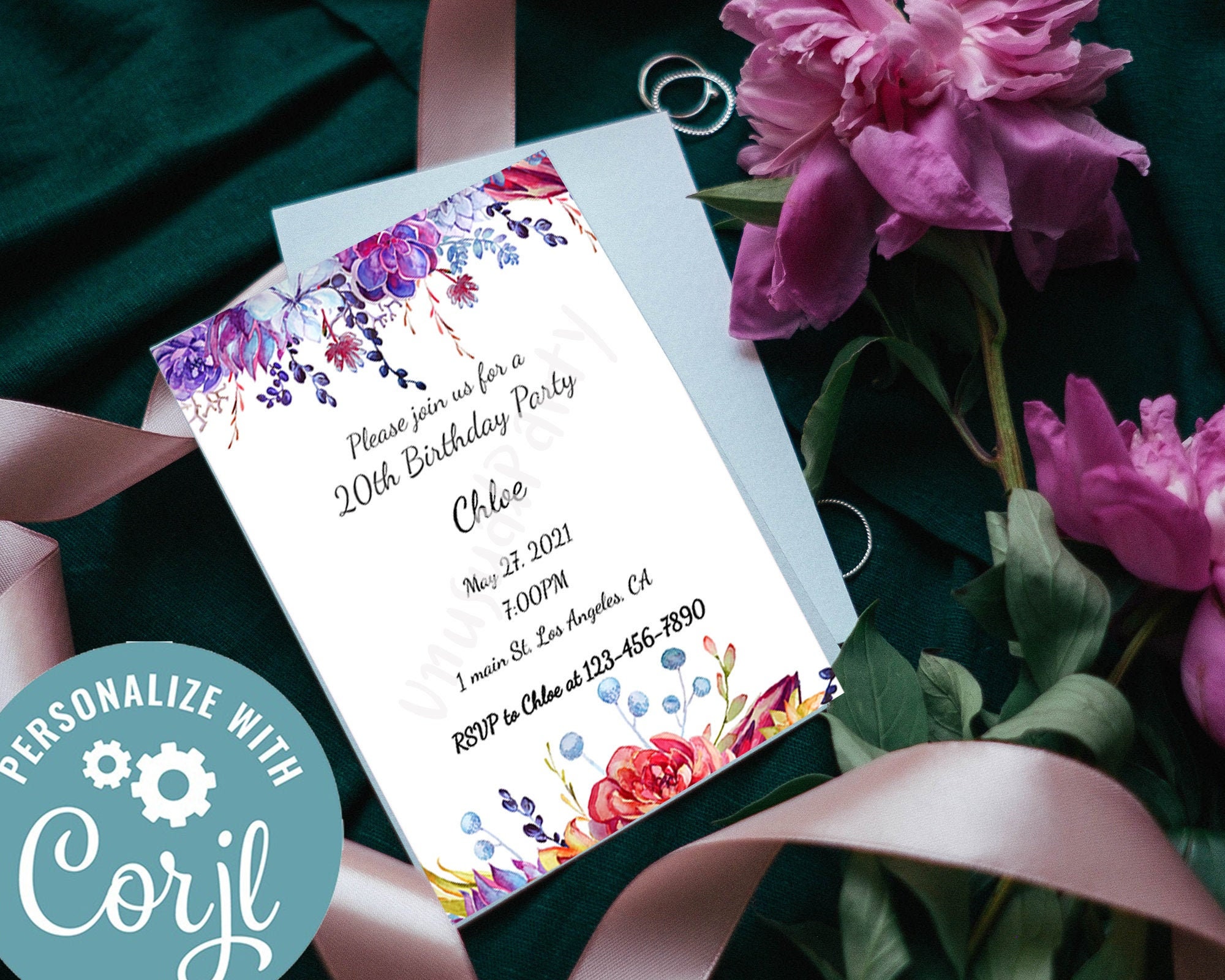 DIY Invitation Invitation Card Birthday Invitation Instant Etsy