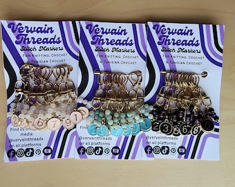 Number Stitch Markers, 9 pack, Gold, for crochet and knitting