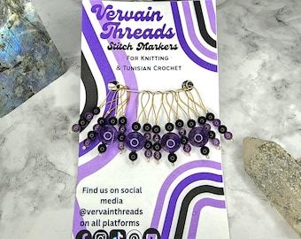 Bead Stitch Markers, Gold, 12 pack, for knitting and Tunisian crochet