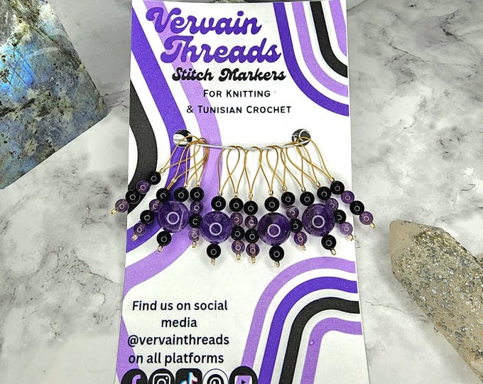 Bead Stitch Markers, Gold, 12 pack, for knitting and Tunisian crochet