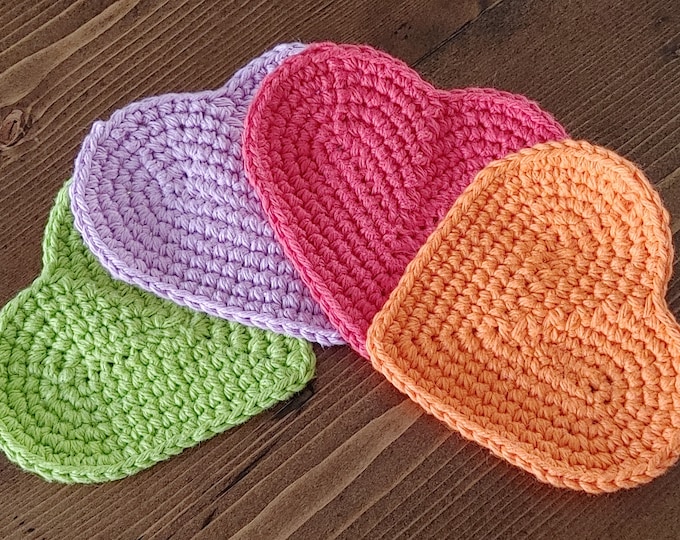 Heart Shaped Coasters - 4 PACK - Reusable Coasters
