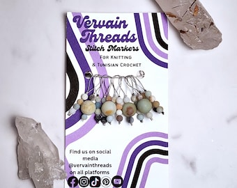 Bead Stitch Markers, Silver, 12 pack, for knitting and Tunisian crochet
