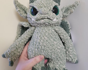Gargoyle Plushie, Moss Green Gargoyle, 10.5" Tall