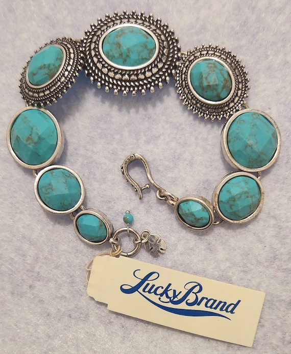 Amazon.com: Lucky Brand Turquoise Cross Bracelet: Clothing, Shoes & Jewelry