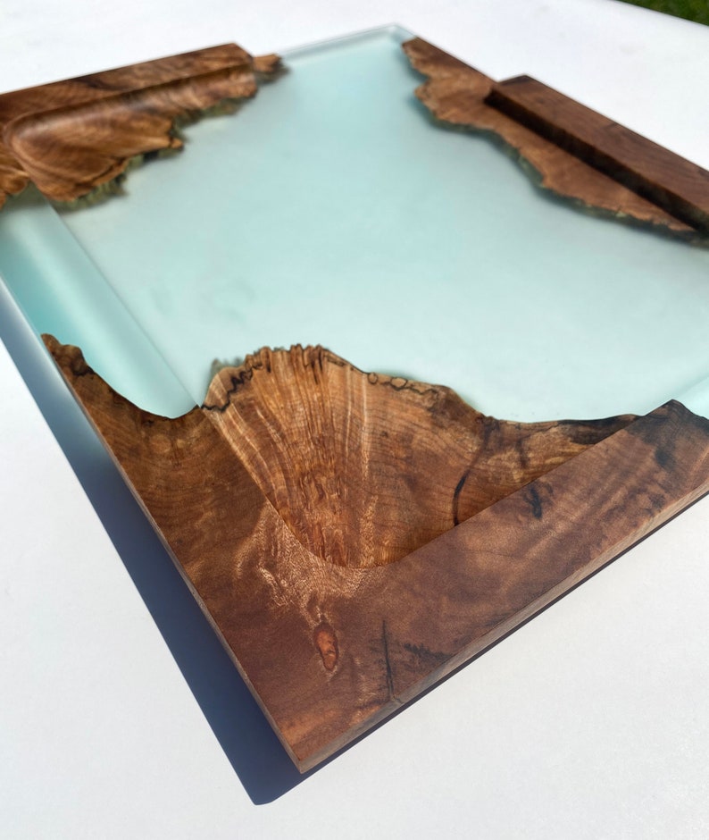 CUSTOM Wood & Epoxy Resin Rolling Tray Epoxy Stash Catch All Etsy