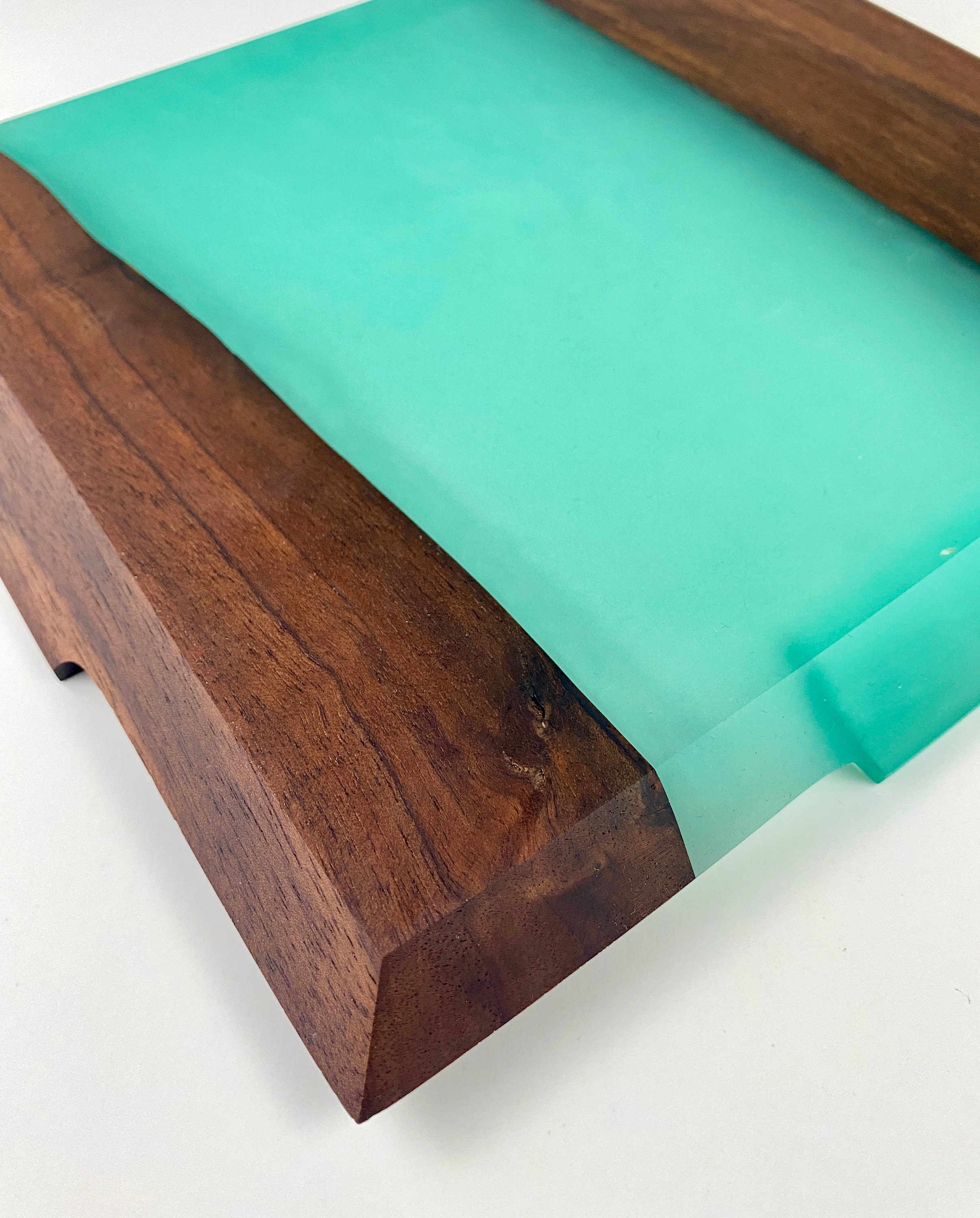 Wood + Epoxy Rolling Tray Epoxy Resin Stash Catch All Tray Handmade