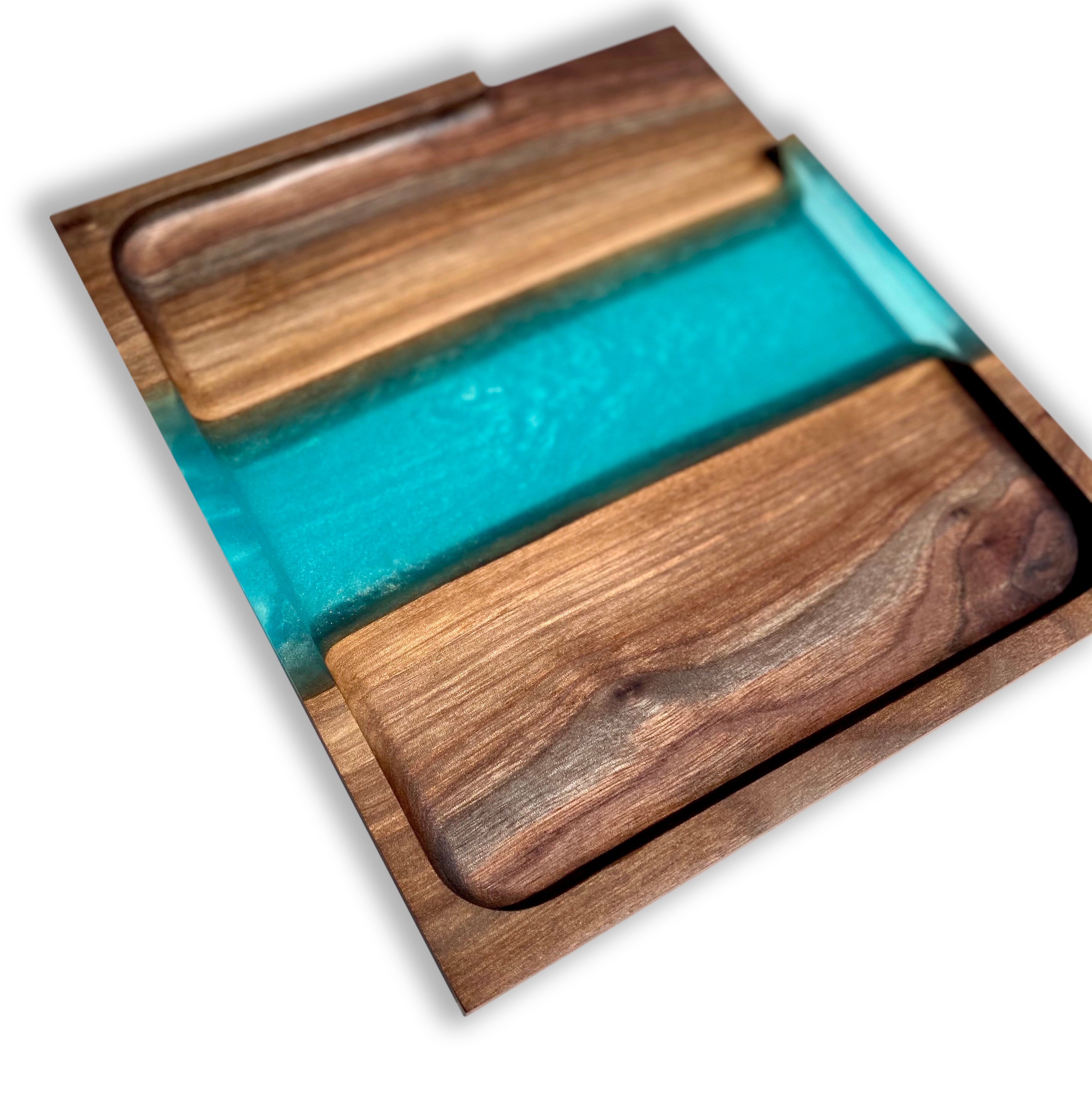 Wood & Epoxy Resin Rolling Tray Epoxy Stash Catch All Tray Etsy