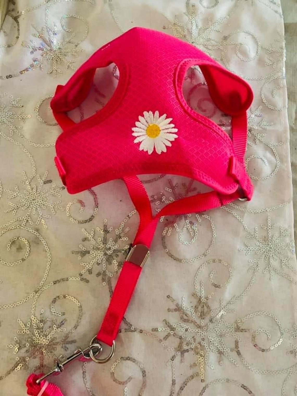 Beautiful Pink Daisy Dog Harness Etsy UK