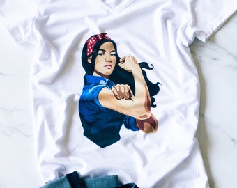 Asian Rosie the Riveter Shirt: AAPI Woman Empowerment Tee