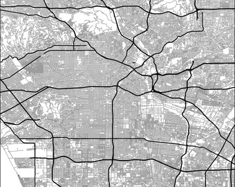 South Los Angeles Map Etsy