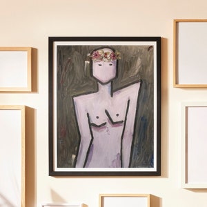 Peinture à l'huile expressionniste - "À l'intérieur" | Toile 16 x 20