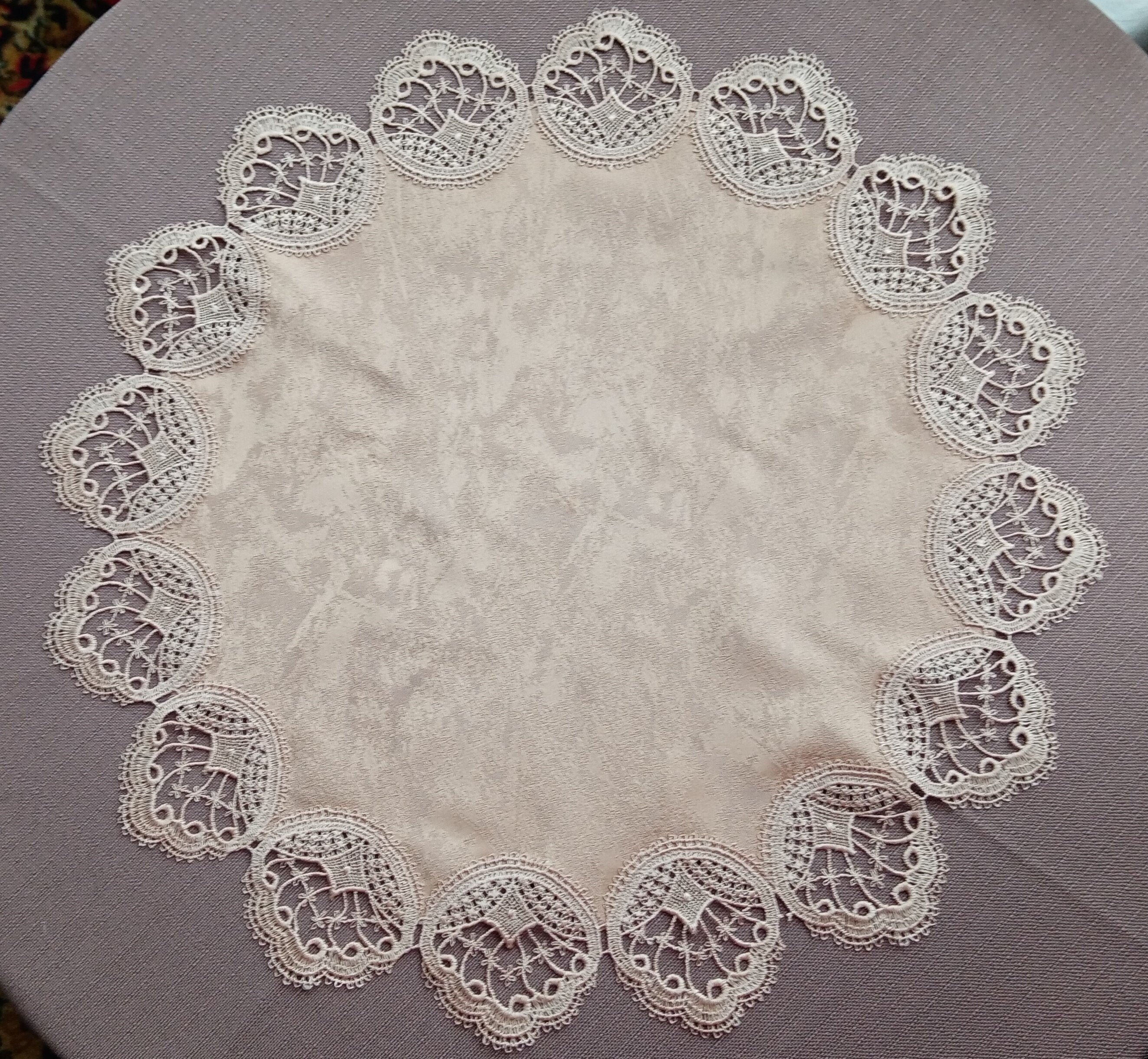 Round napkin D 50cm Brown napki Lace napkin Napkin with Etsy